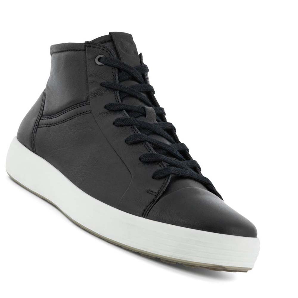 Pánské Boty Casual Ecco Soft 7 City Hi-top Černé | CZ 475YXF